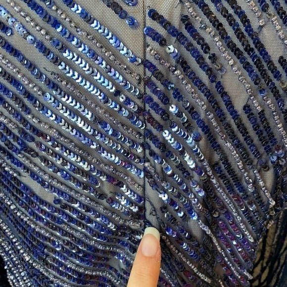 NWT Parker Petra Blue Beaded Mini Dress Size 4 - Picture 11 of 11